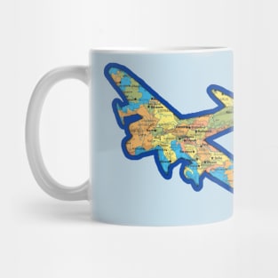 WWII Bomber Airplane - WWII Map of Europe Mug